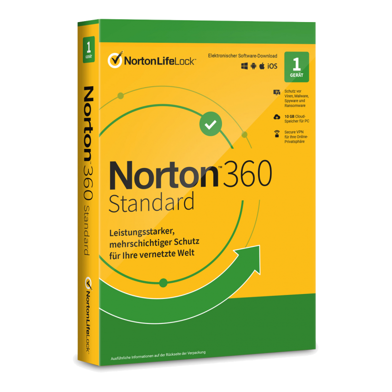 Norton 360 Standard 1 Gerät 1 Jahr + 10 GB MD (ohne Abonnement) (deutsch)