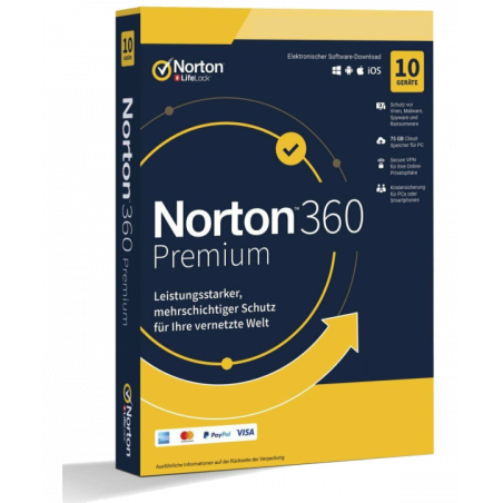 Norton 360 Premium 10 Geräte 1 Jahr + 75 GB MD (ohne Abonnement) (deutsch)