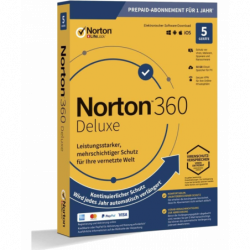 Norton 360 Deluxe 5 Geräte 1 Jahr + 50 GB MD (mit Abonnement) (deutsch)