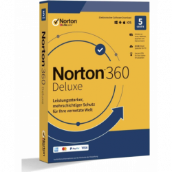 Norton 360 Deluxe 5 Geräte 1 Jahr + 50 GB MD (ohne Abonnement) (deutsch)
