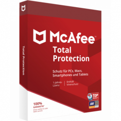 McAfee Total Protection 5 Geräte 1 Jahr (aktuelle Jahresversion) (deutsch)