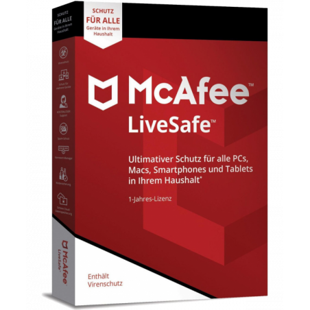 McAfee LiveSafe Unlimitiert Geräte 1 Jahr (deutsch)