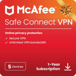 McAfee Safe Connect VPN 5 Devices 1 Jahr