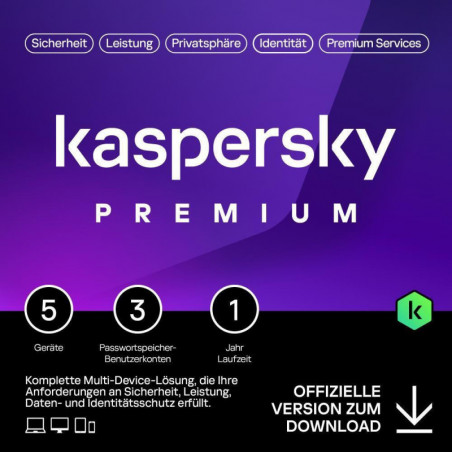 Kaspersky Premium 5 PC 1 Jahr