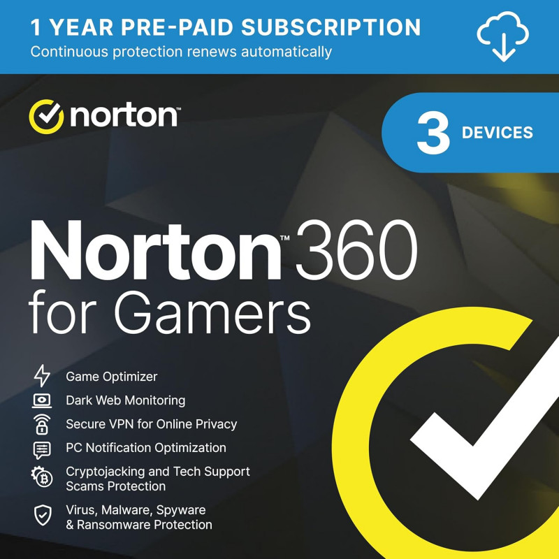 Norton for Gamers 360 3 Geräte 1 Jahr + 50 GB ESD - kein Abo