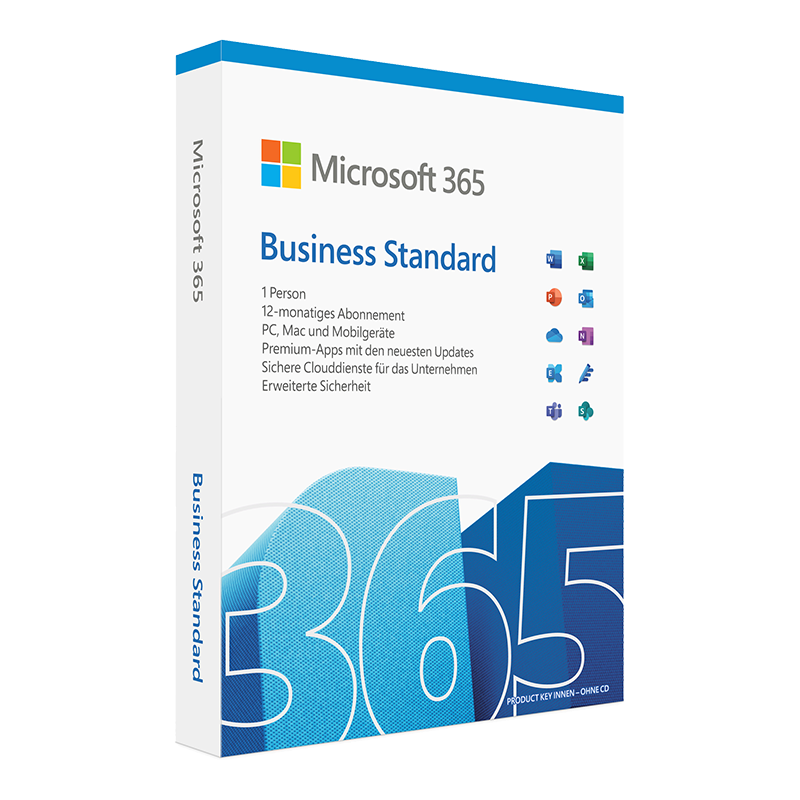 Microsoft 365 Business Standard 1 Jahr 15 Geräte Deutsch/Multilingual (ESD) (CFQ7TTC0LDPB:0001)