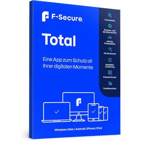 F-Secure Total Security + VPN 1 Gerät 1 Jahr (aktuelle Jahresversion)